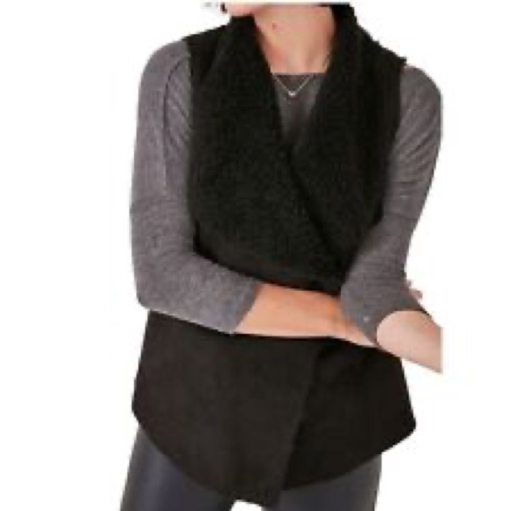 Black and Gray Sleeveless Vest